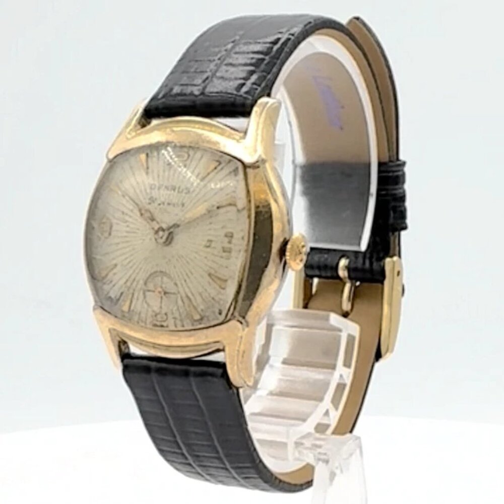 Vintage Benrus Sunburst Men's Mechanical Wristwatch EC 41 Swiss 10k RGP & Steel